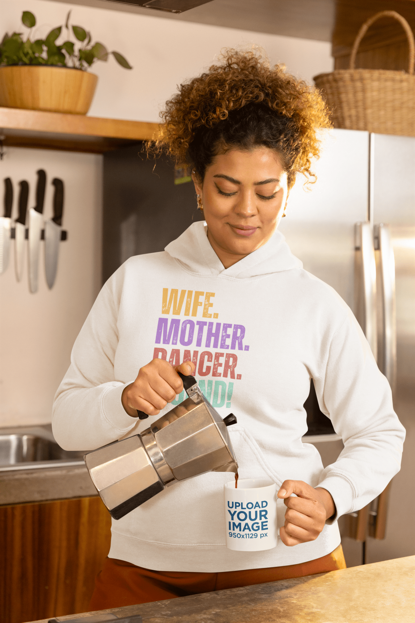 Dancer Mom Hoodie Colorful Retro Wife Sweatshirt - Inken Image