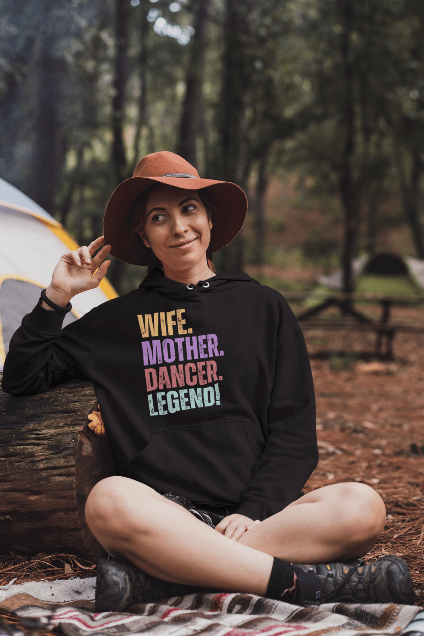 Dancer Mom Hoodie Colorful Retro Wife Sweatshirt - Inken Image