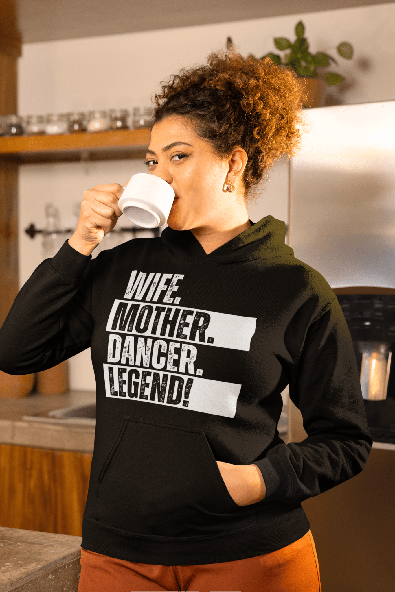 Dancer Mom Sweatshirt Minimal Black White Wife Hoodie - Inken Image
