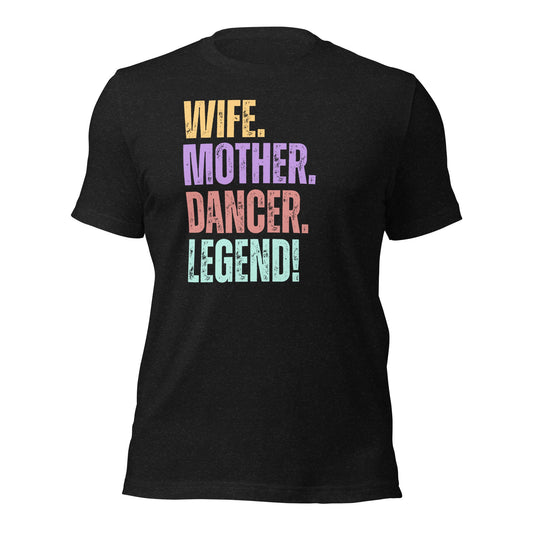 Dancer Mom T-Shirt Colorful Retro Wife Tee - Inken Image