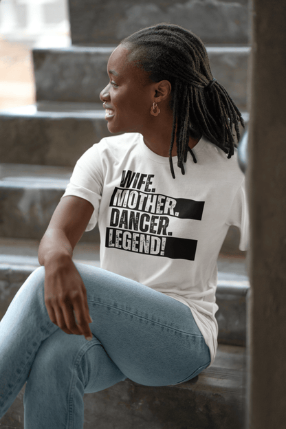 Dancer Mom T-Shirt Minimal Black White Wife Tee - Inken Image