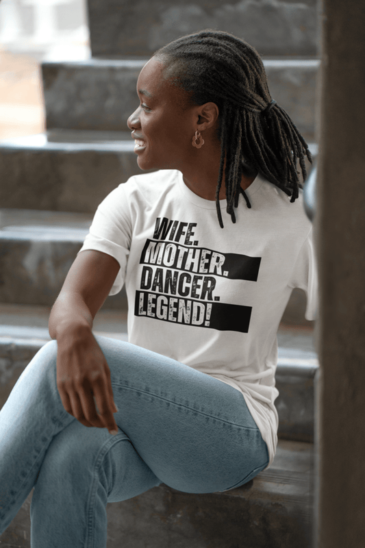 Dancer Mom T-Shirt Minimal Black White Wife Tee - Inken Image