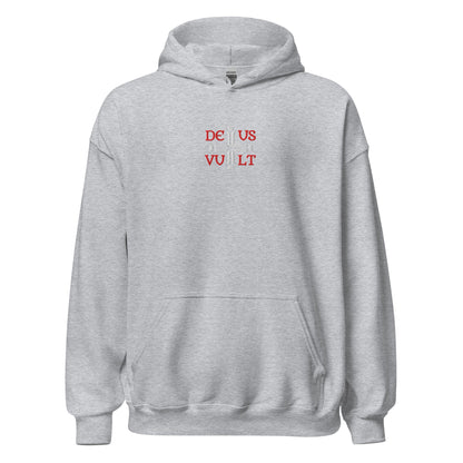 Deus Vult God Wills It Cross Emblem Embroidered Hoodie - Inken Image