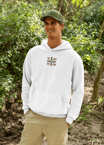Deus Vult God Wills It Cross Emblem Embroidered Hoodie - Inken Image