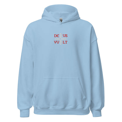 Deus Vult God Wills It Cross Emblem Embroidered Hoodie - Inken Image