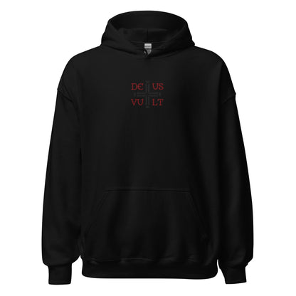 Deus Vult God Wills It Cross Emblem Embroidered Hoodie - Inken Image