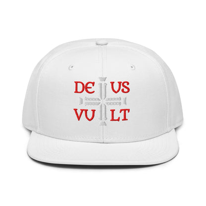 Deus Vult God Wills It Cross Emblem Embroidered Snapback - Inken Image