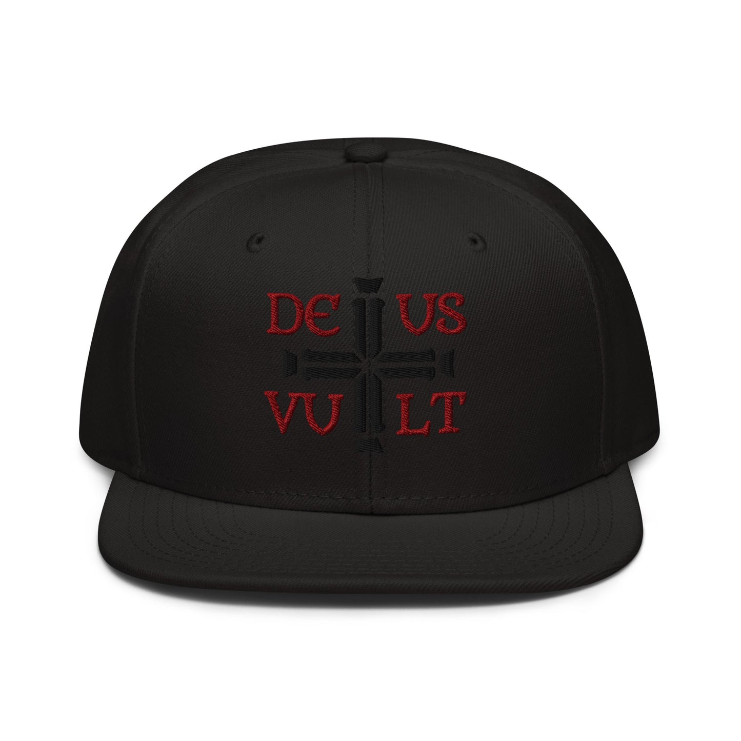 Deus Vult God Wills It Cross Emblem Embroidered Snapback - Inken Image