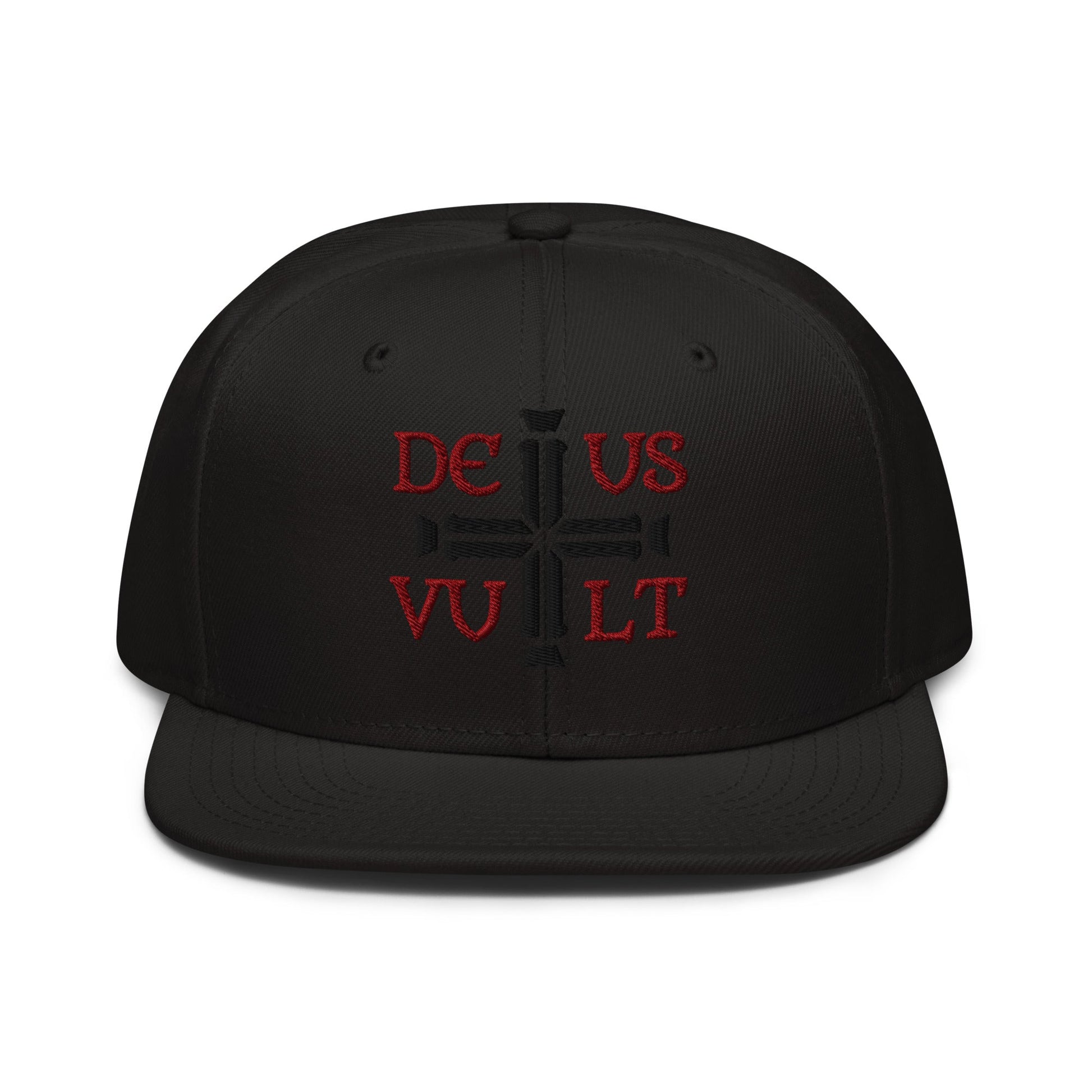 Deus Vult God Wills It Cross Emblem Embroidered Snapback - Inken Image