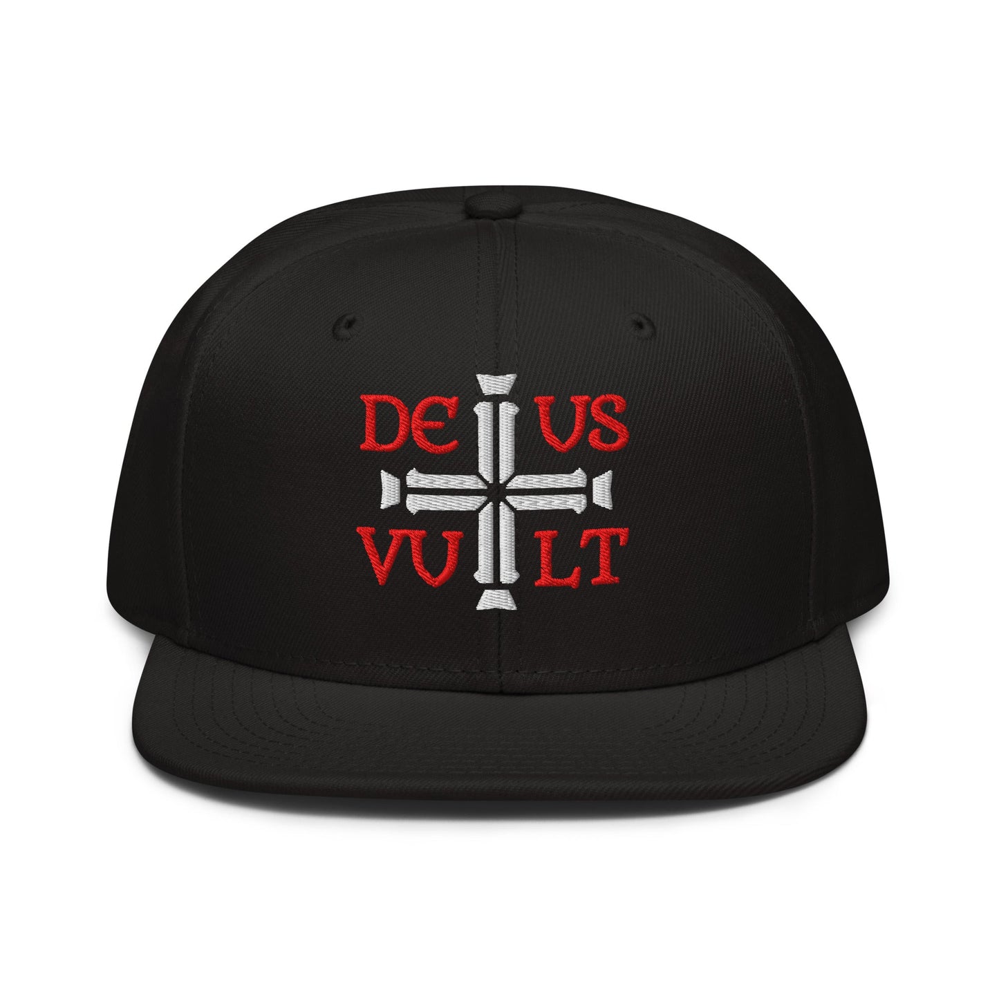 Deus Vult God Wills It Cross Emblem Embroidered Snapback - Inken Image