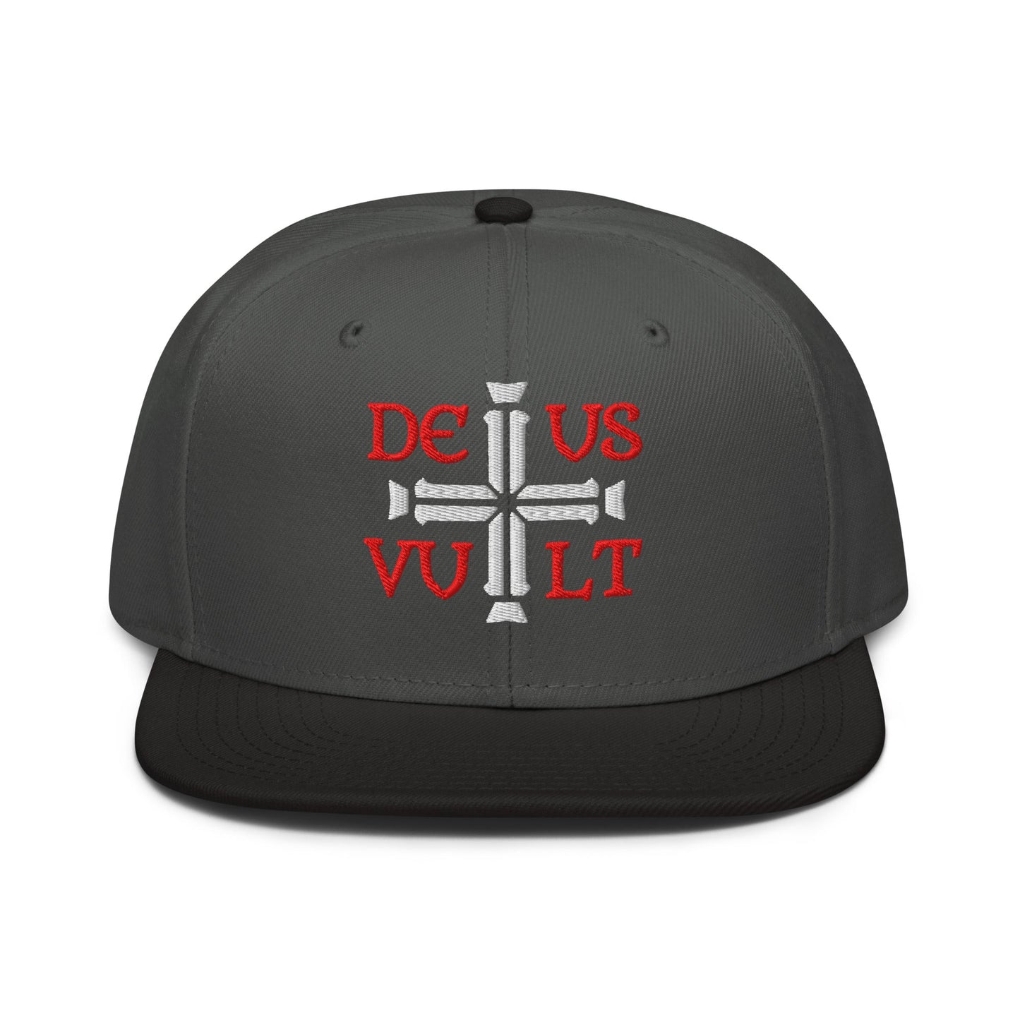 Deus Vult God Wills It Cross Emblem Embroidered Snapback - Inken Image