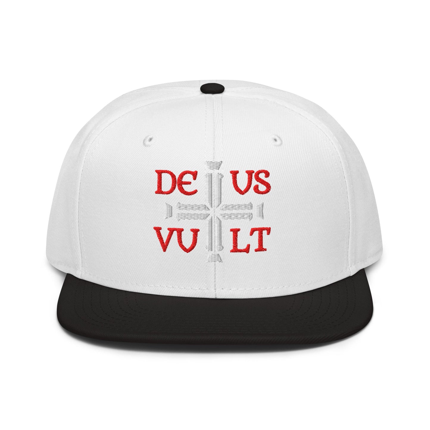 Deus Vult God Wills It Cross Emblem Embroidered Snapback - Inken Image