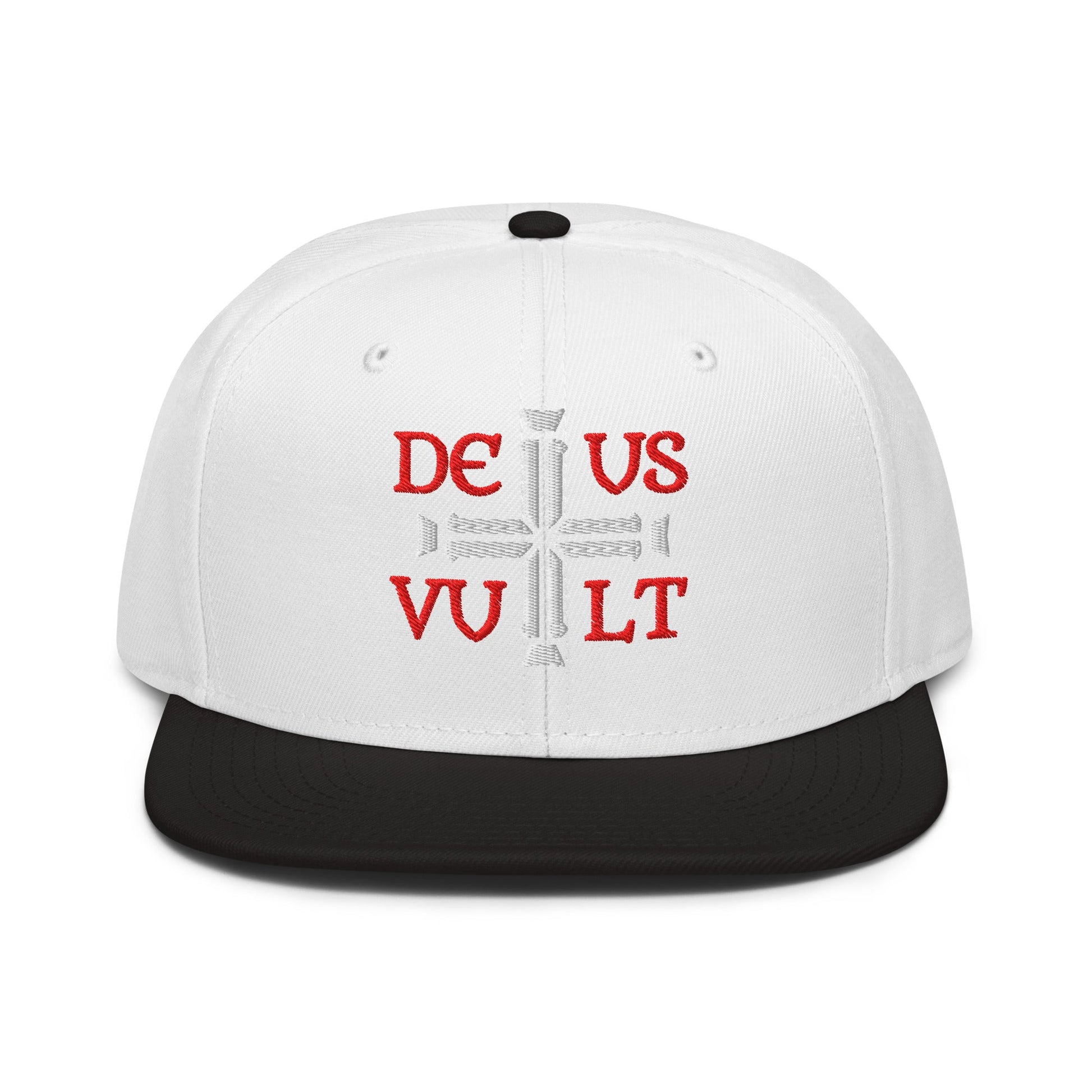 Deus Vult God Wills It Cross Emblem Embroidered Snapback - Inken Image