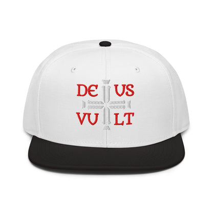 Deus Vult God Wills It Cross Emblem Embroidered Snapback - Inken Image