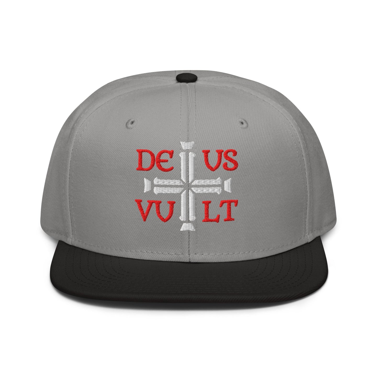 Deus Vult God Wills It Cross Emblem Embroidered Snapback - Inken Image