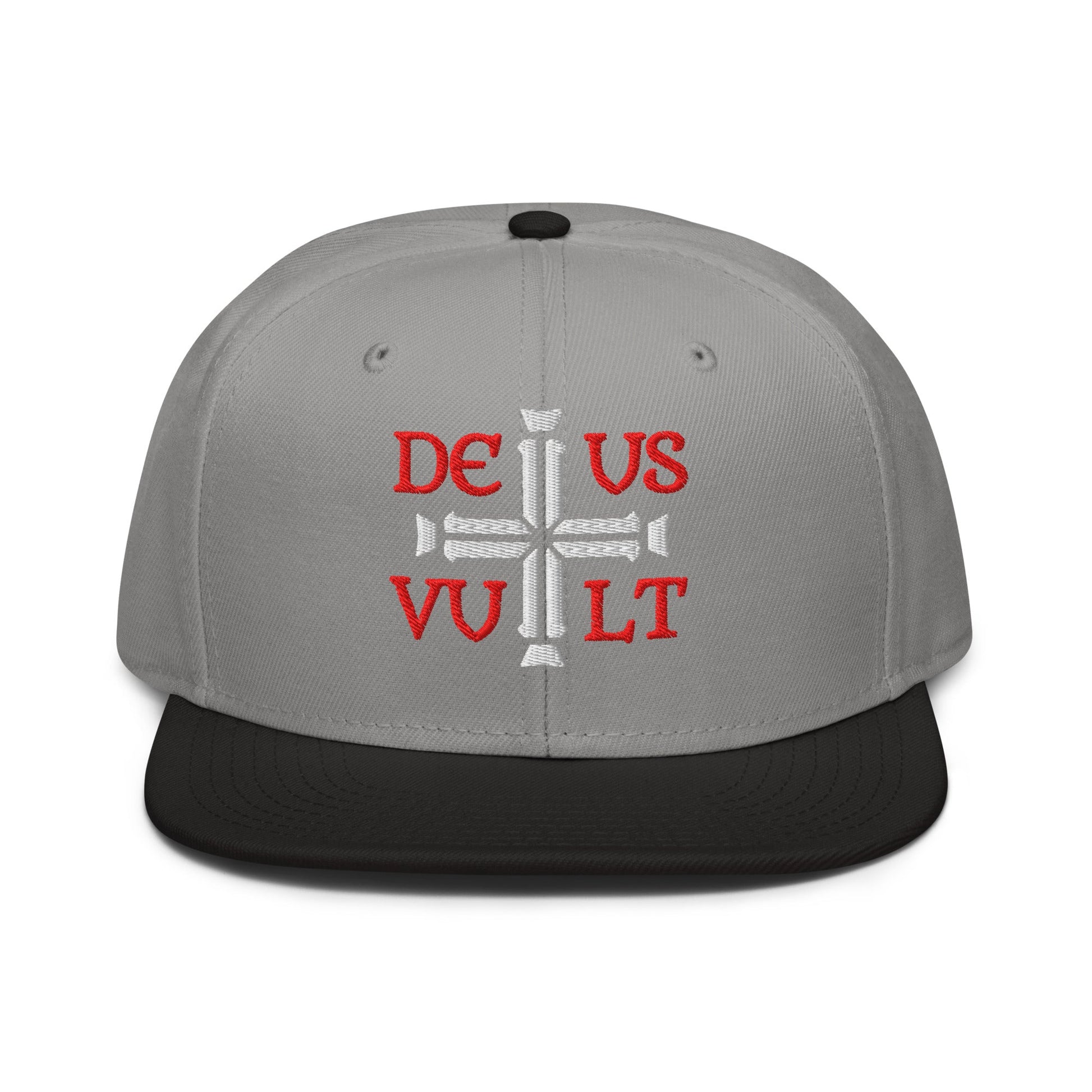 Deus Vult God Wills It Cross Emblem Embroidered Snapback - Inken Image