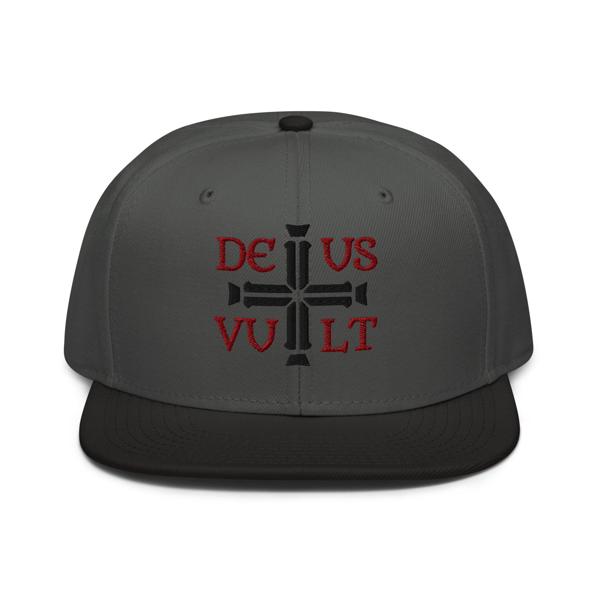 Deus Vult God Wills It Cross Emblem Embroidered Snapback - Inken Image