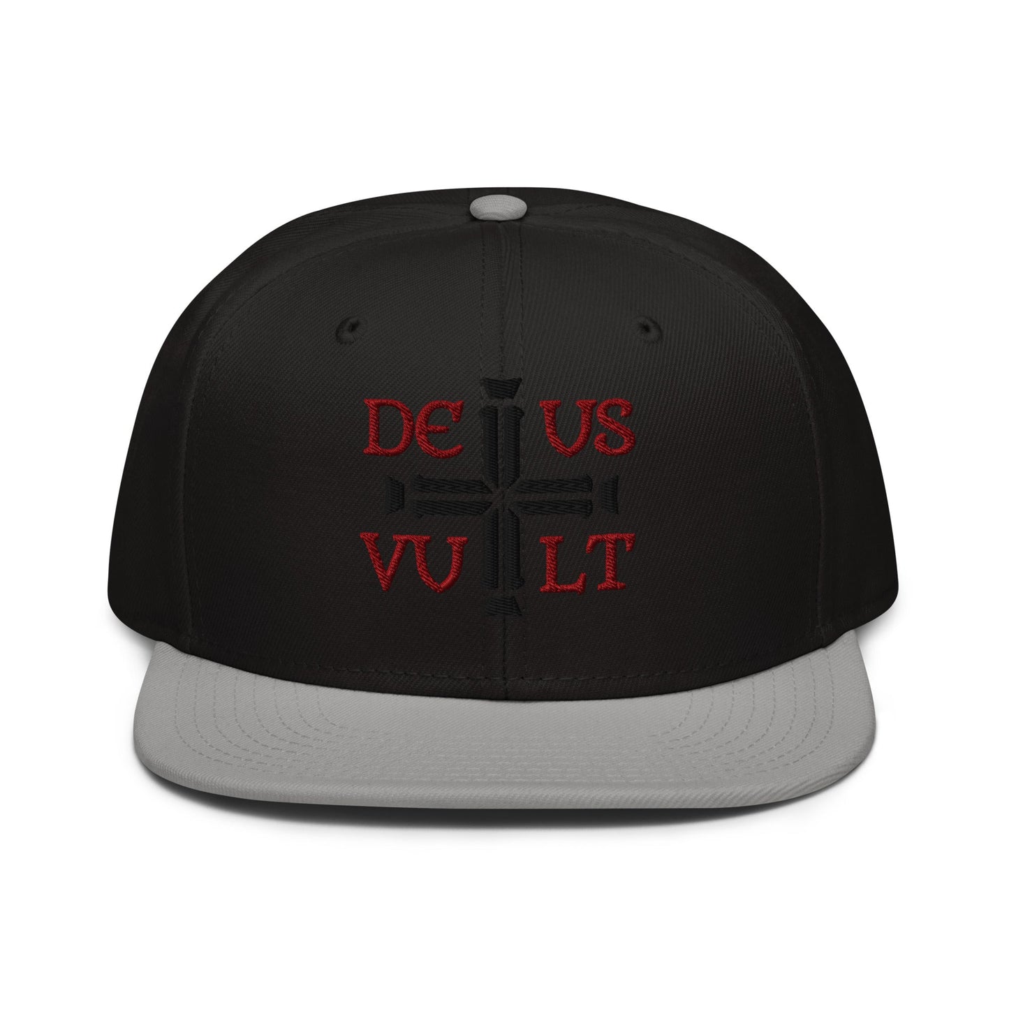Deus Vult God Wills It Cross Emblem Embroidered Snapback - Inken Image