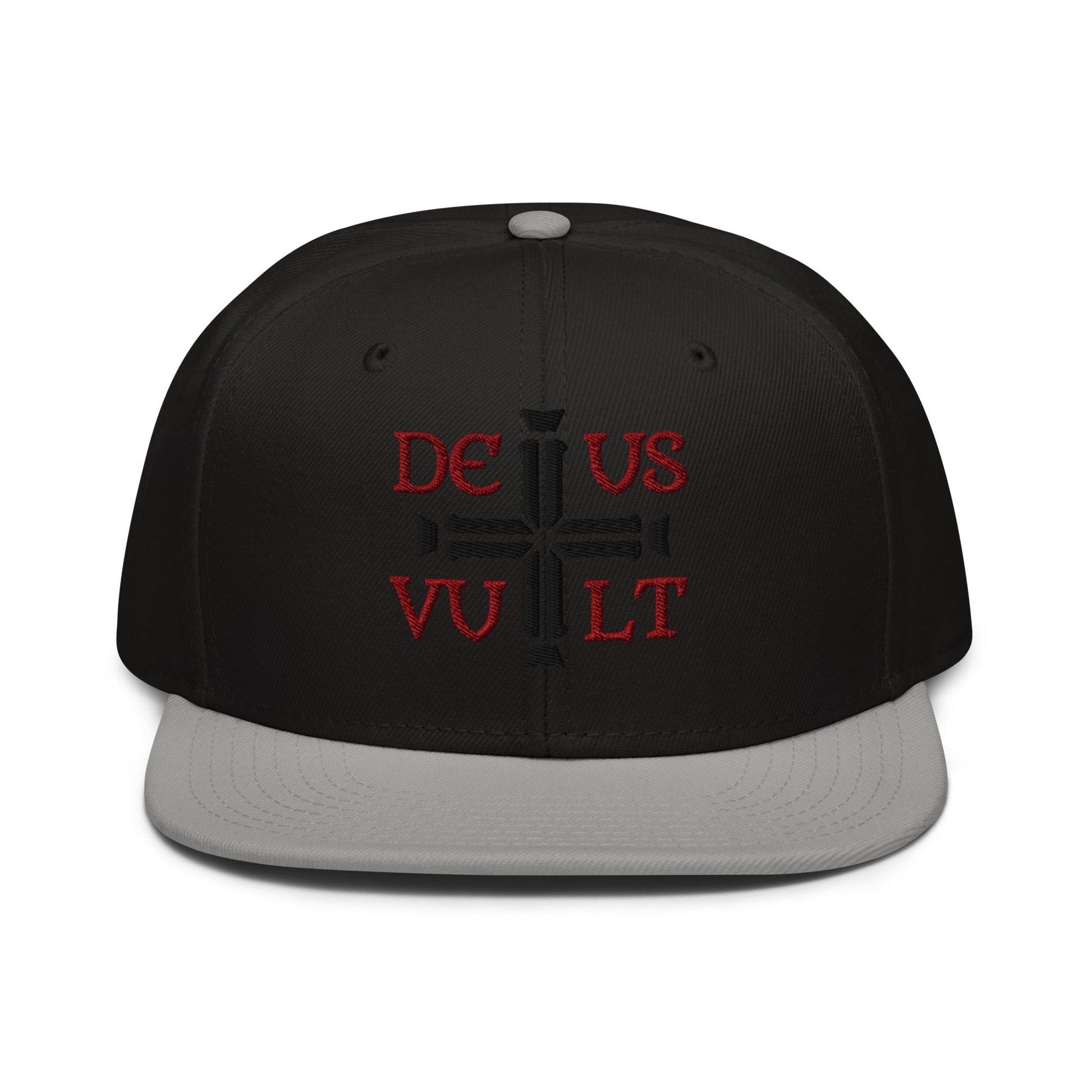 Deus Vult God Wills It Cross Emblem Embroidered Snapback - Inken Image