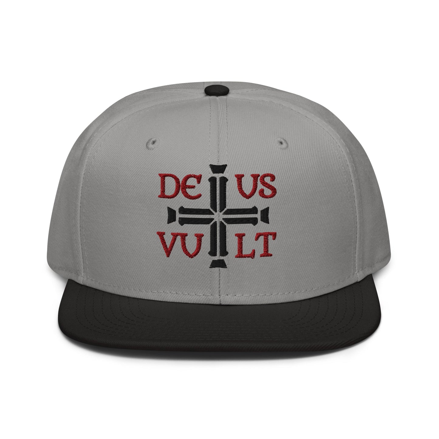 Deus Vult God Wills It Cross Emblem Embroidered Snapback - Inken Image