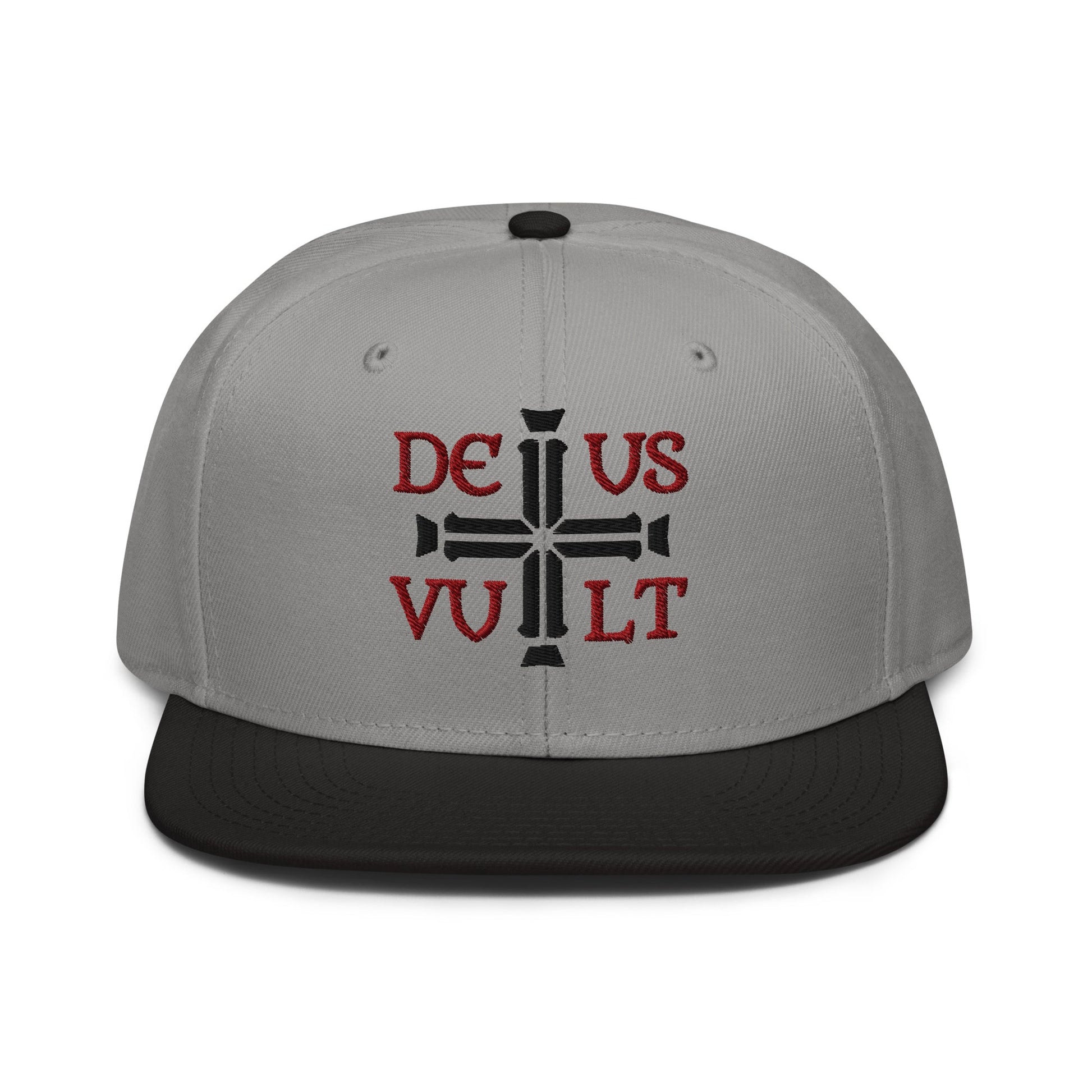 Deus Vult God Wills It Cross Emblem Embroidered Snapback - Inken Image