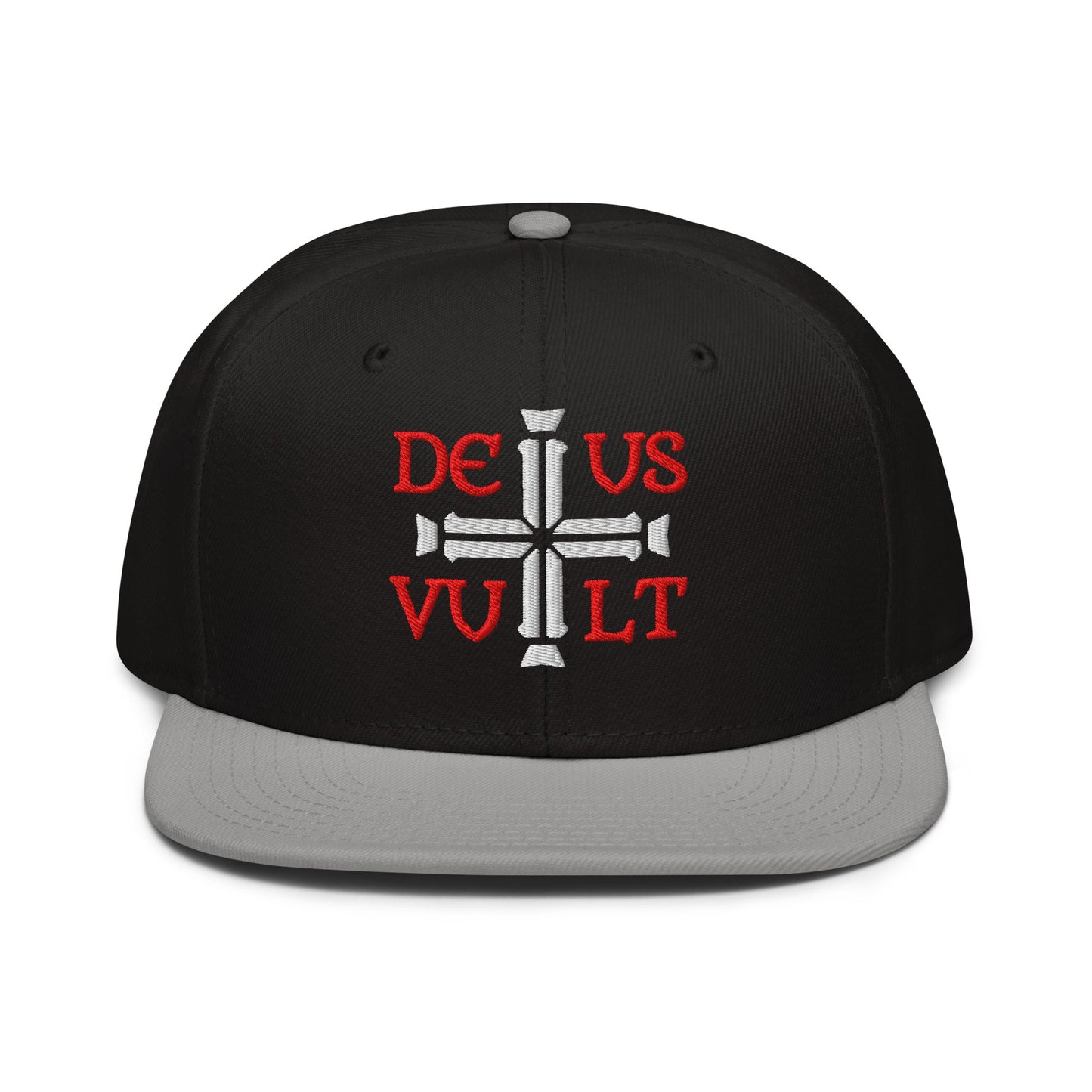 Deus Vult God Wills It Cross Emblem Embroidered Snapback - Inken Image