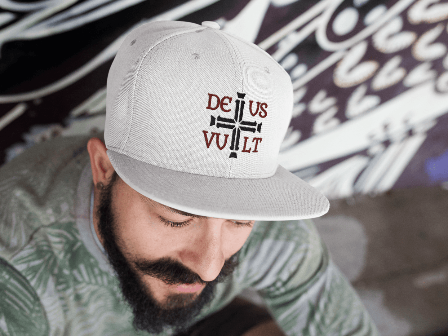 Deus Vult God Wills It Cross Emblem Embroidered Snapback - Inken Image