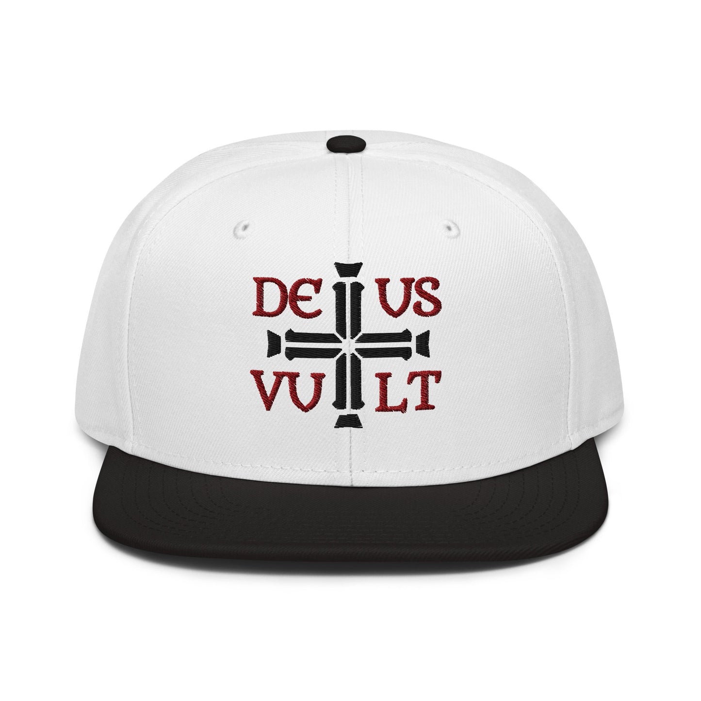 Deus Vult God Wills It Cross Emblem Embroidered Snapback - Inken Image
