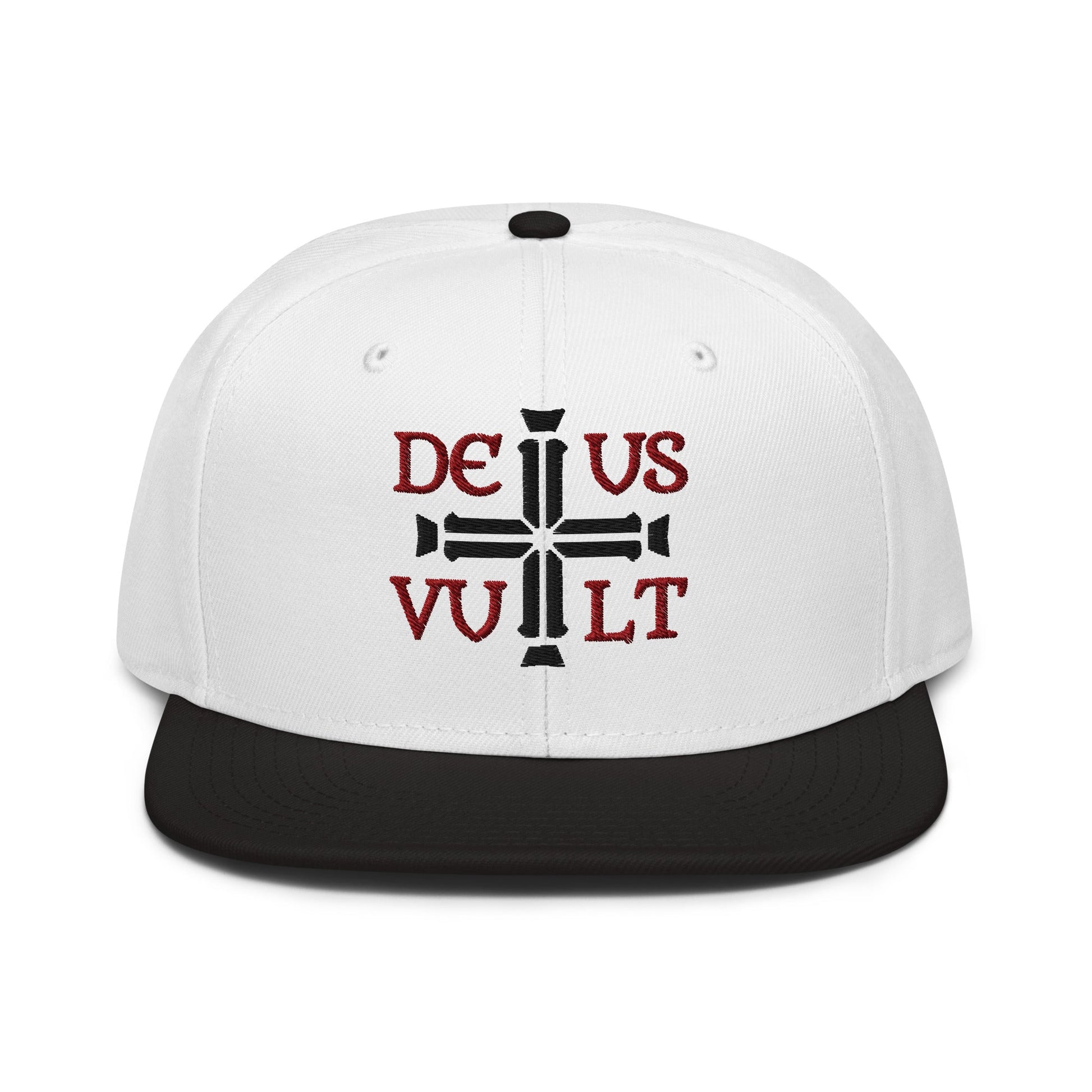 Deus Vult God Wills It Cross Emblem Embroidered Snapback - Inken Image