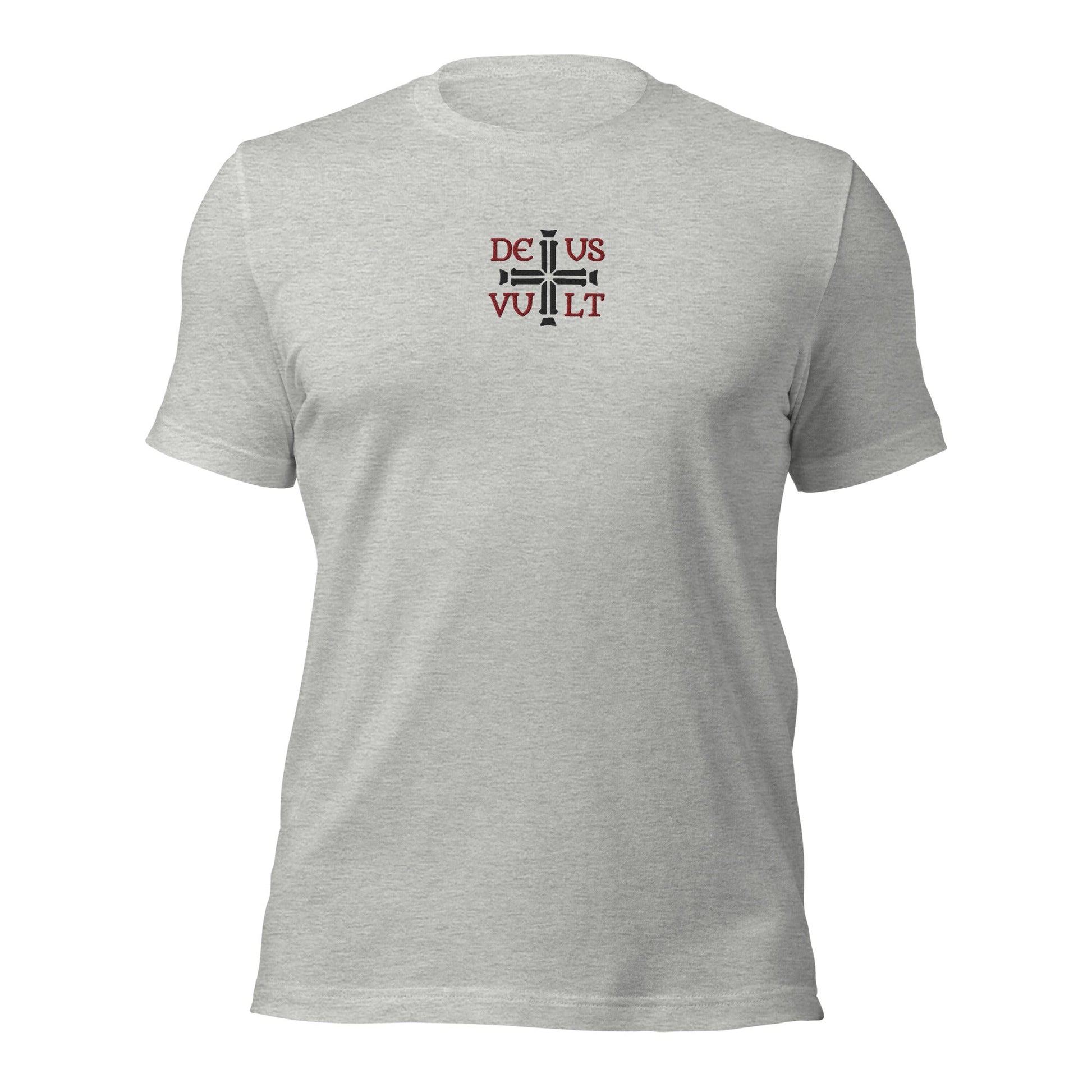 Deus Vult God Wills It Cross Emblem Embroidered T-Shirt - Inken Image