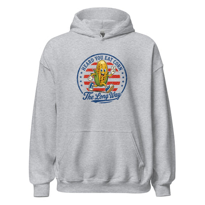 Eat Corn The Long Way Hoodie Funny 4th of July BBQ Sweatshirt - Inken Image