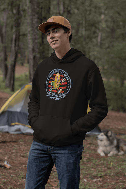 Eat Corn The Long Way Hoodie Funny 4th of July BBQ Sweatshirt - Inken Image