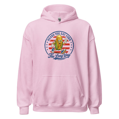Eat Corn The Long Way Hoodie Funny 4th of July BBQ Sweatshirt - Inken Image