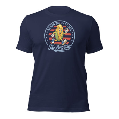Eat Corn The Long Way Shirt Funny 4th of July BBQ Tee - Inken Image