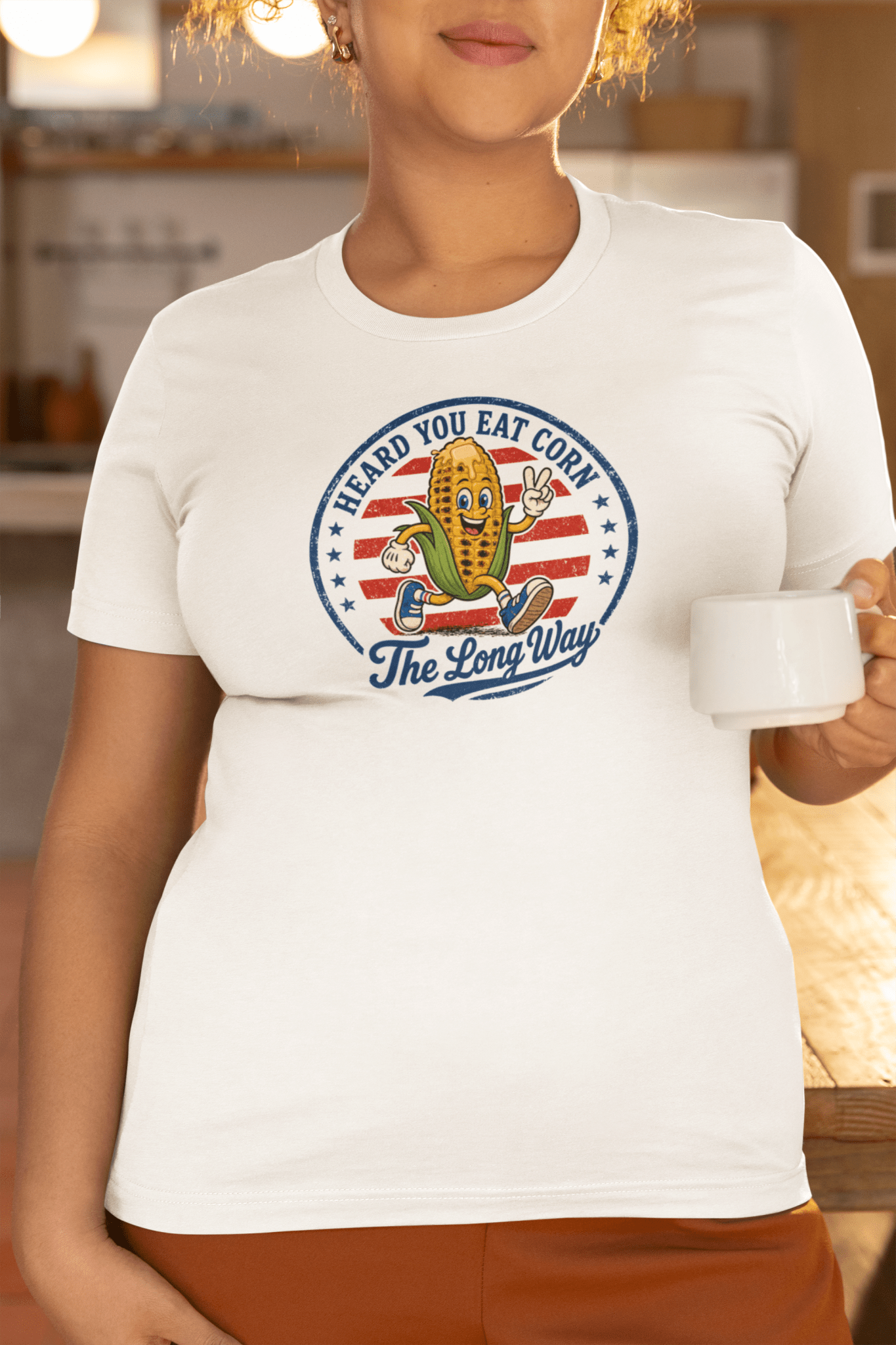 Eat Corn The Long Way Shirt Funny 4th of July BBQ Tee - Inken Image