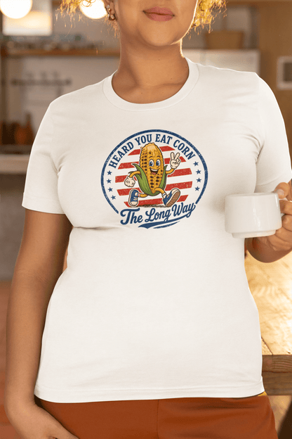 Eat Corn The Long Way Shirt Funny 4th of July BBQ Tee - Inken Image