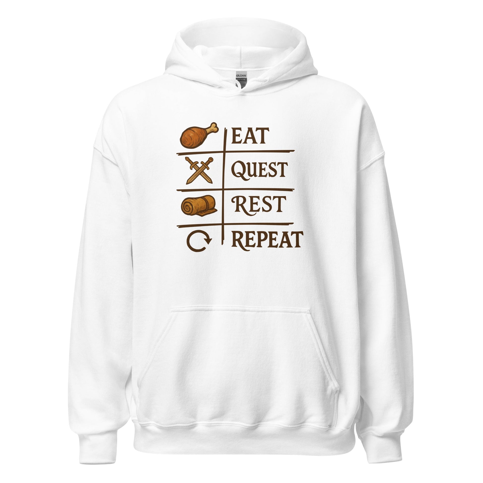 Eat Quest Rest Repeat Gamer Checklist Hoodie - Inken Image