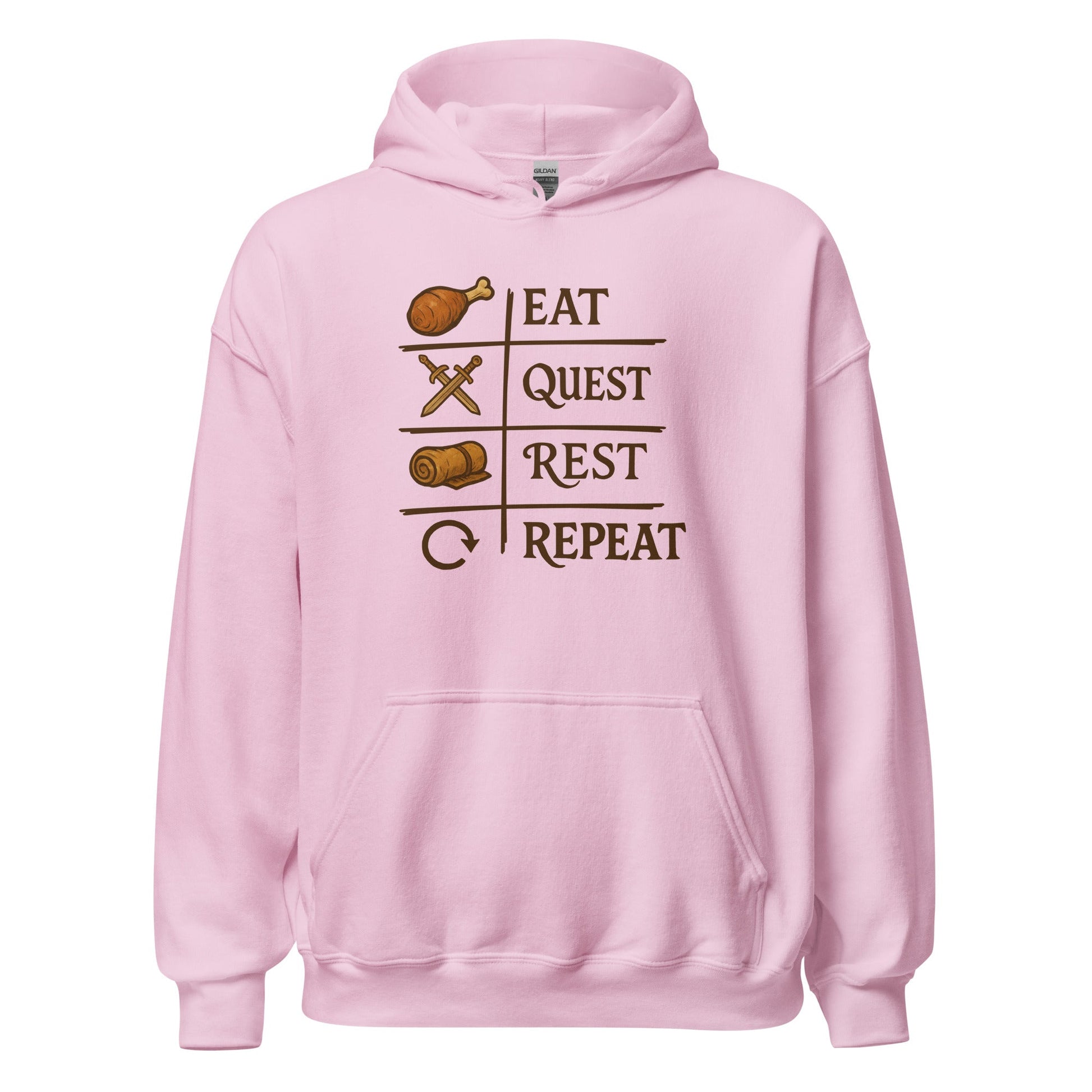 Eat Quest Rest Repeat Gamer Checklist Hoodie - Inken Image