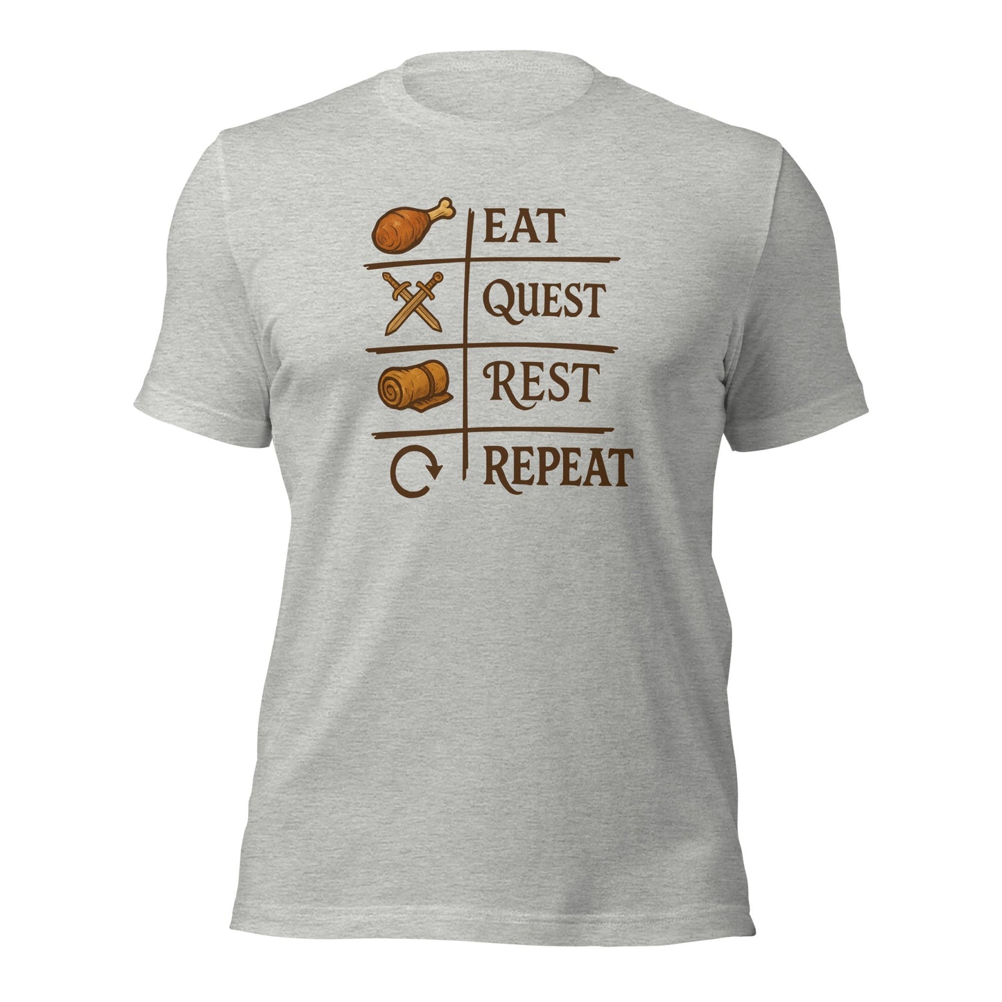 Eat Quest Rest Repeat Gamer Checklist T-Shirt - Inken Image