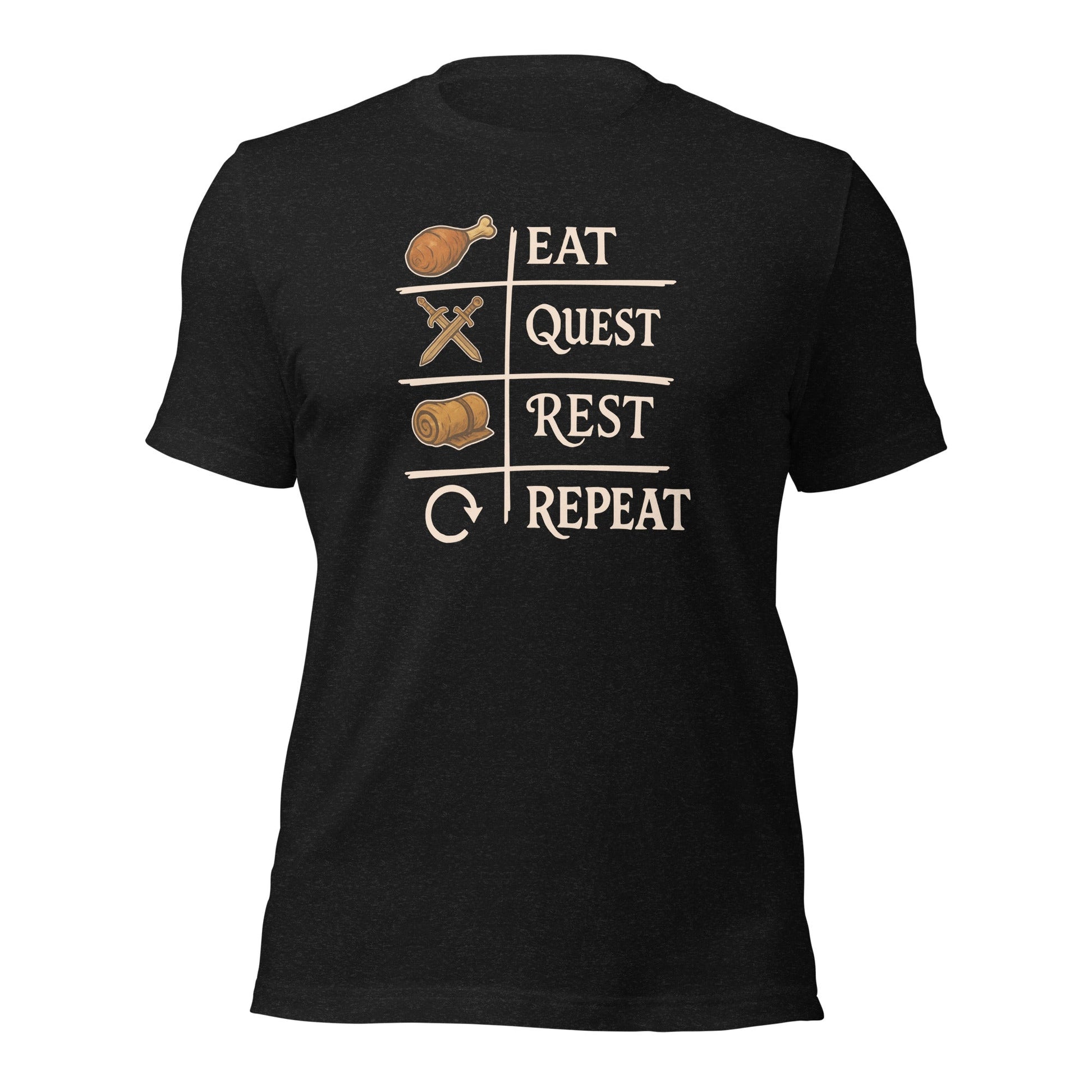 Eat Quest Rest Repeat Gamer Checklist T-Shirt - Inken Image