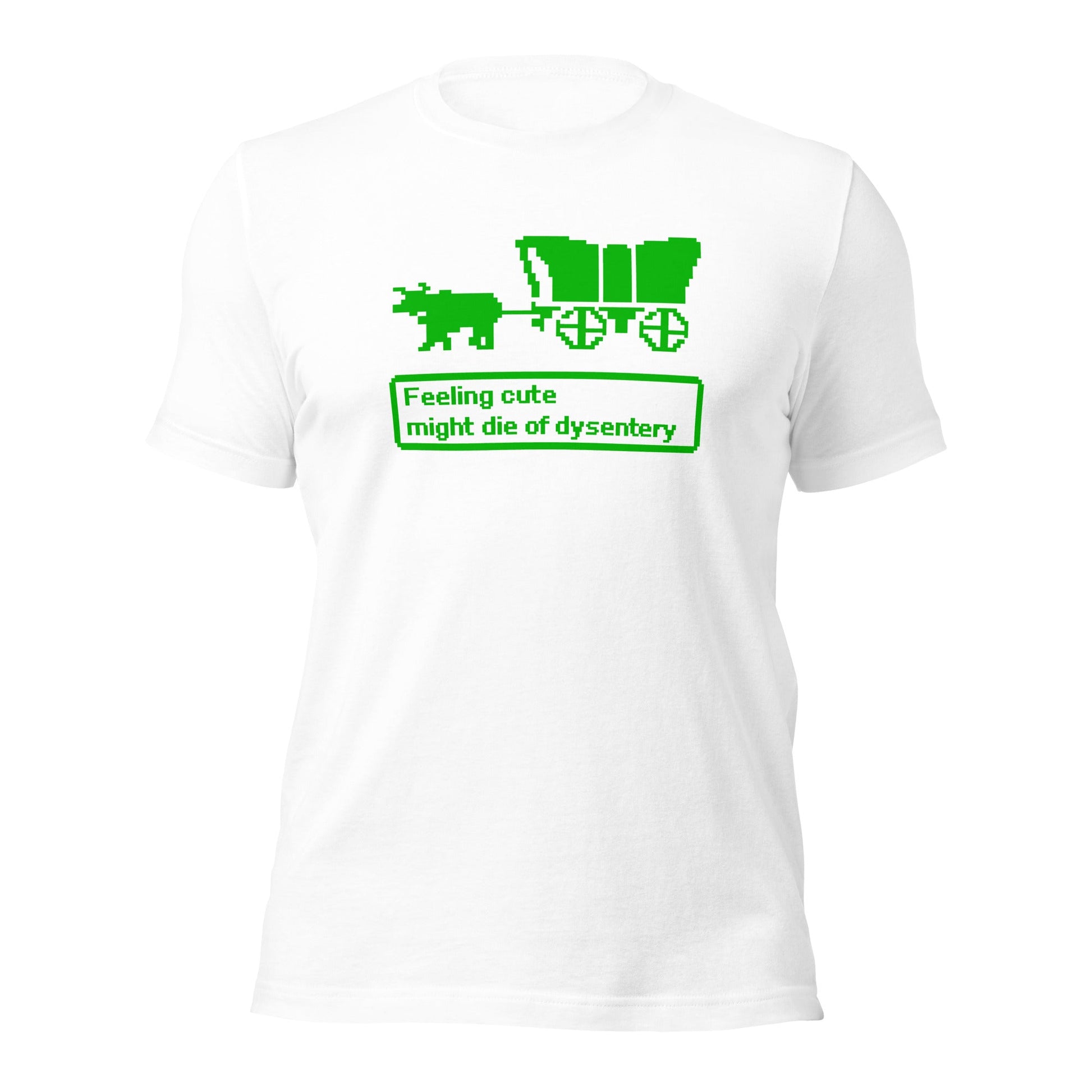 Feeling Cute Might Die of Dysentery Retro Oregon Trail Gamer T-Shirt - Inken Image