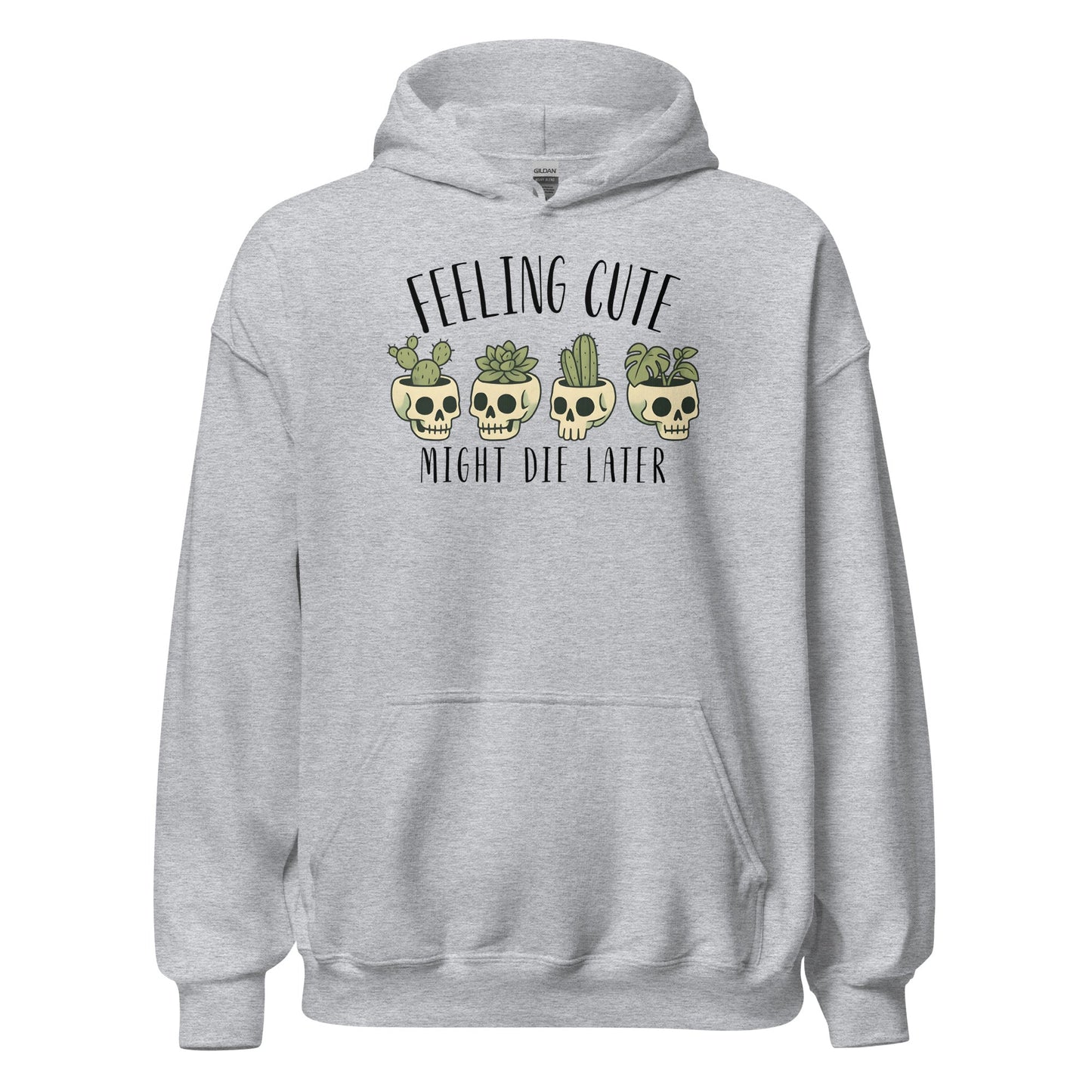 Feeling Cute Pot Heads Hoodie Cute Goth Plant Lover Sweatshirt - Inken Image