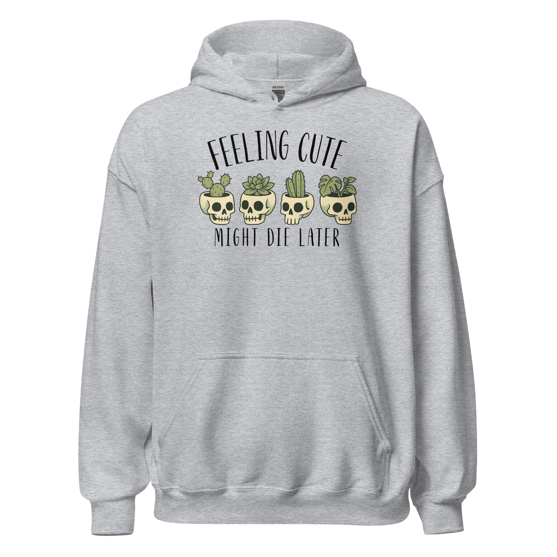 Feeling Cute Pot Heads Hoodie Cute Goth Plant Lover Sweatshirt - Inken Image