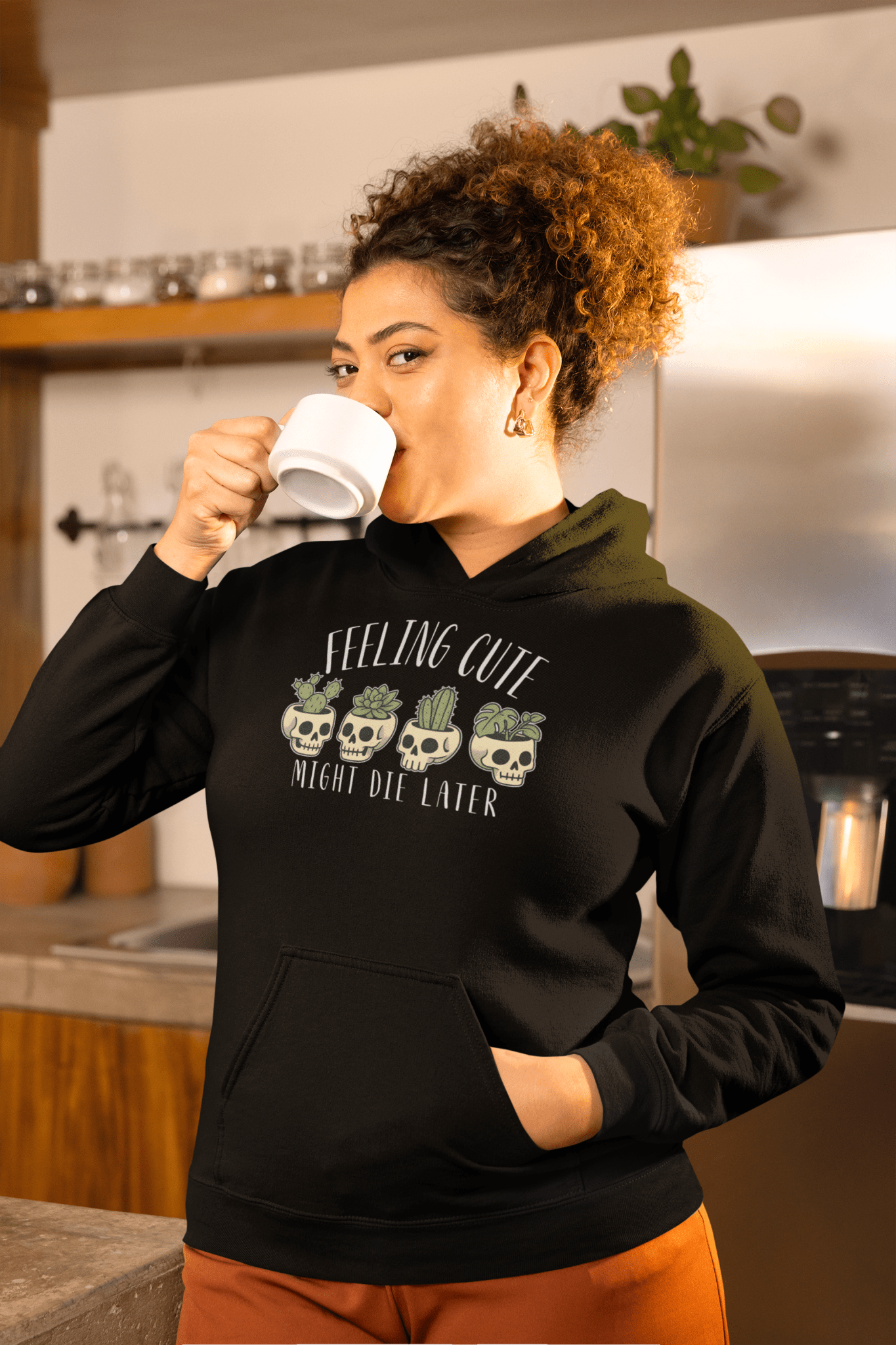 Feeling Cute Pot Heads Hoodie Cute Goth Plant Lover Sweatshirt - Inken Image