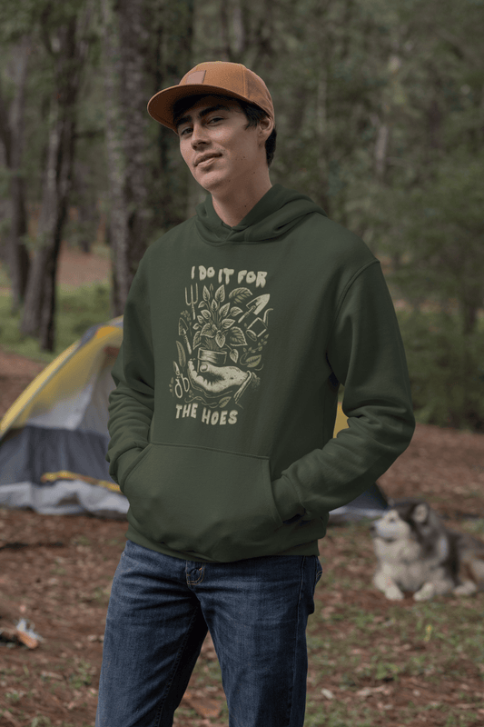 For the Hoes Hoodie Vintage Botanical Humor Sweatshirt - Inken Image