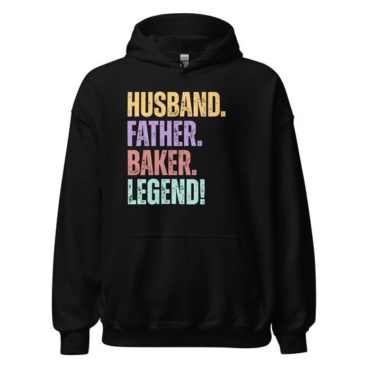 Fun Dad Baker Hoodie Husband Legend Gift Sweatshirt - Inken Image