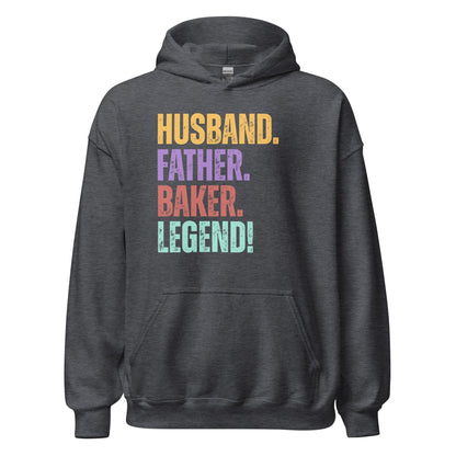 Fun Dad Baker Hoodie Husband Legend Gift Sweatshirt - Inken Image