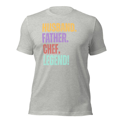 Fun Dad Chef T-Shirt Husband Legend Gift Tee - Inken Image