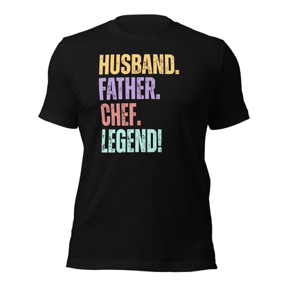 Fun Dad Chef T-Shirt Husband Legend Gift Tee - Inken Image