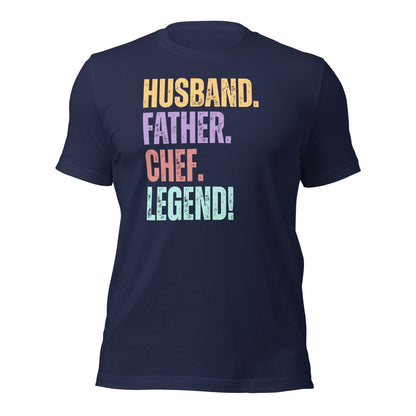 Fun Dad Chef T-Shirt Husband Legend Gift Tee - Inken Image